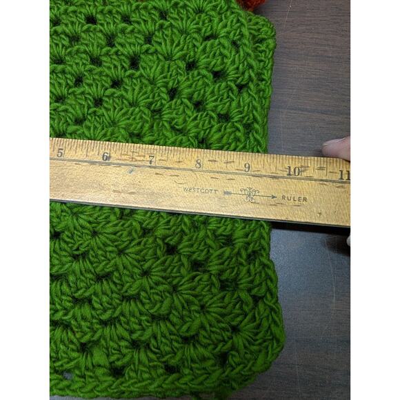 Lot of 17 Large VINTAGE Granny Square Mix 9" Red Green Orange Yellow AS SHOWN - Picture 8 of 8